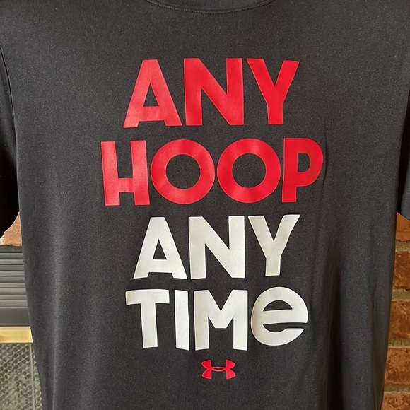 Under Armour Any Hoop Any Time Basketball Black Shirt - Picture 2 of 4